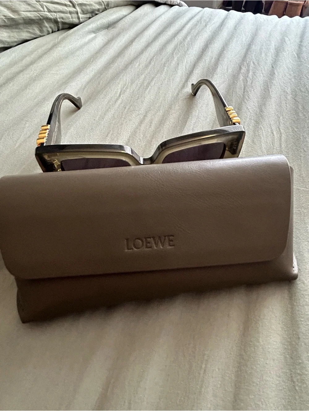 Loewe “Anagram” Cat-Eye Sunglasses with Gold Hardware